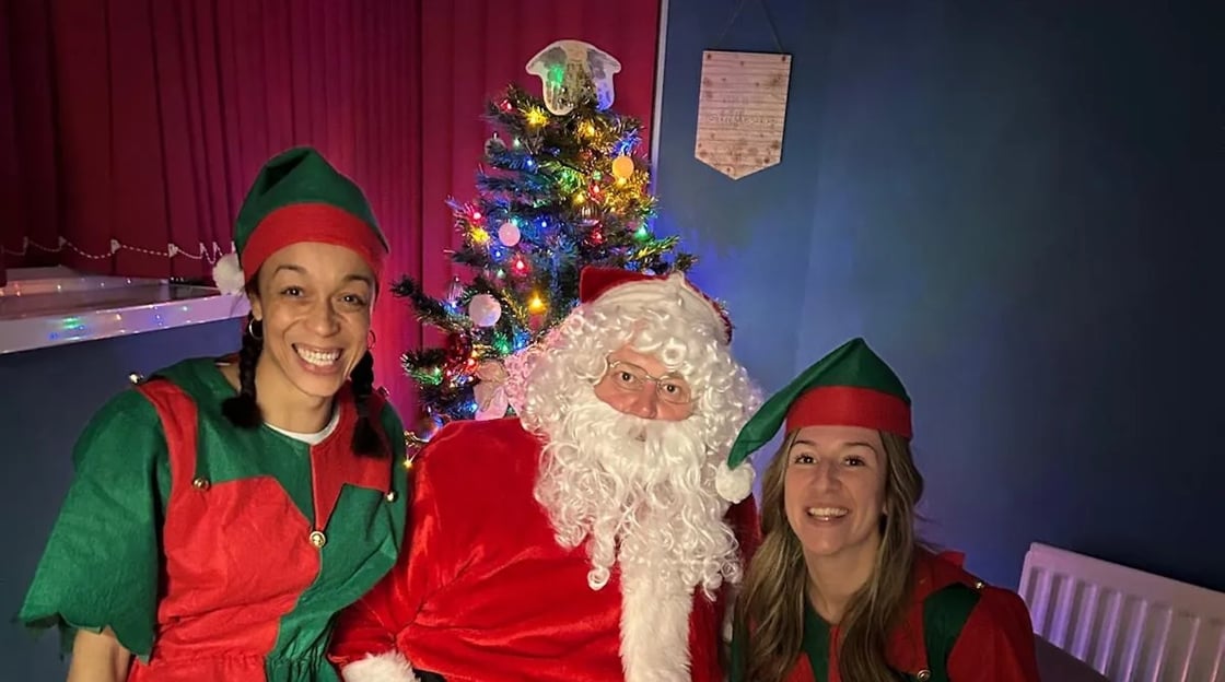 Teachers in the Santa's Grotto